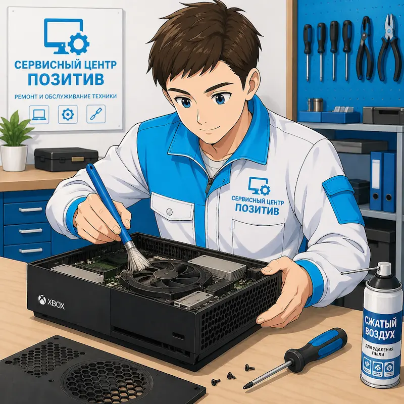 Чистка игровой приставки от пыли и замена термопасты в Москве