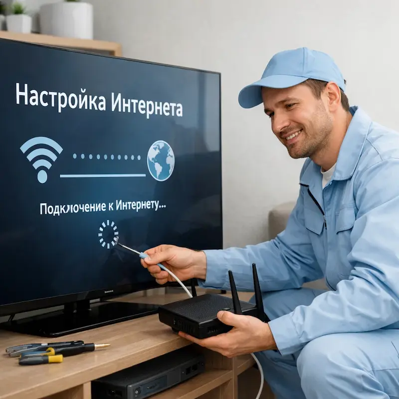 Настройка интернета на ТВ в Москве