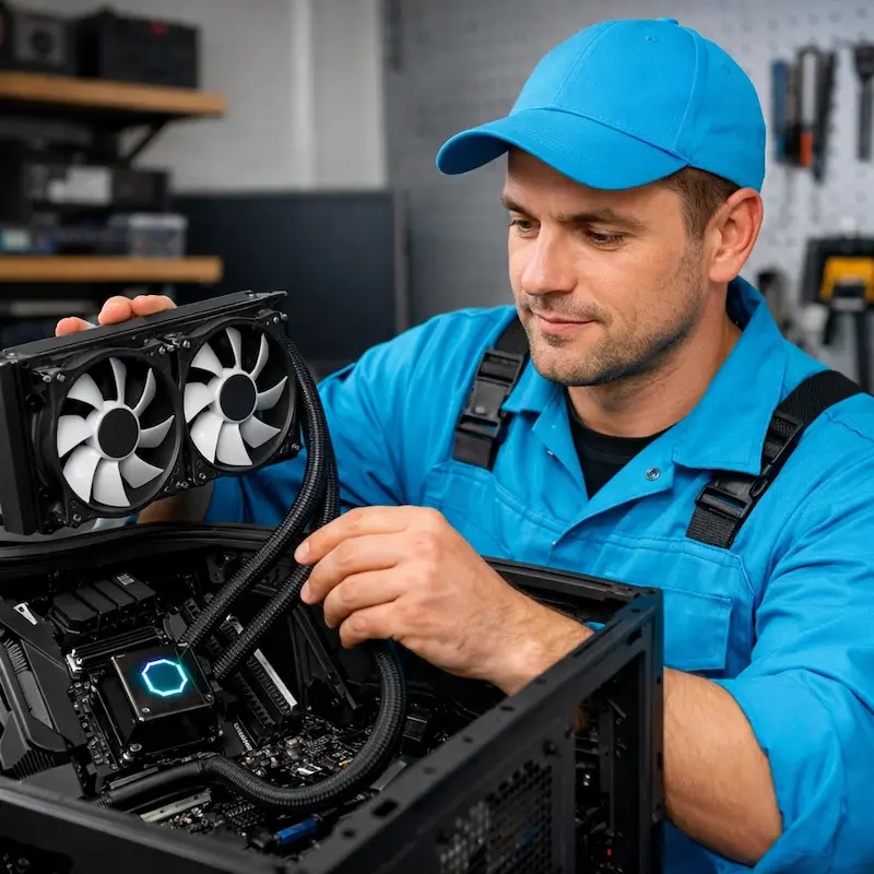 Установка водяного охлаждения на компьютер в Москве