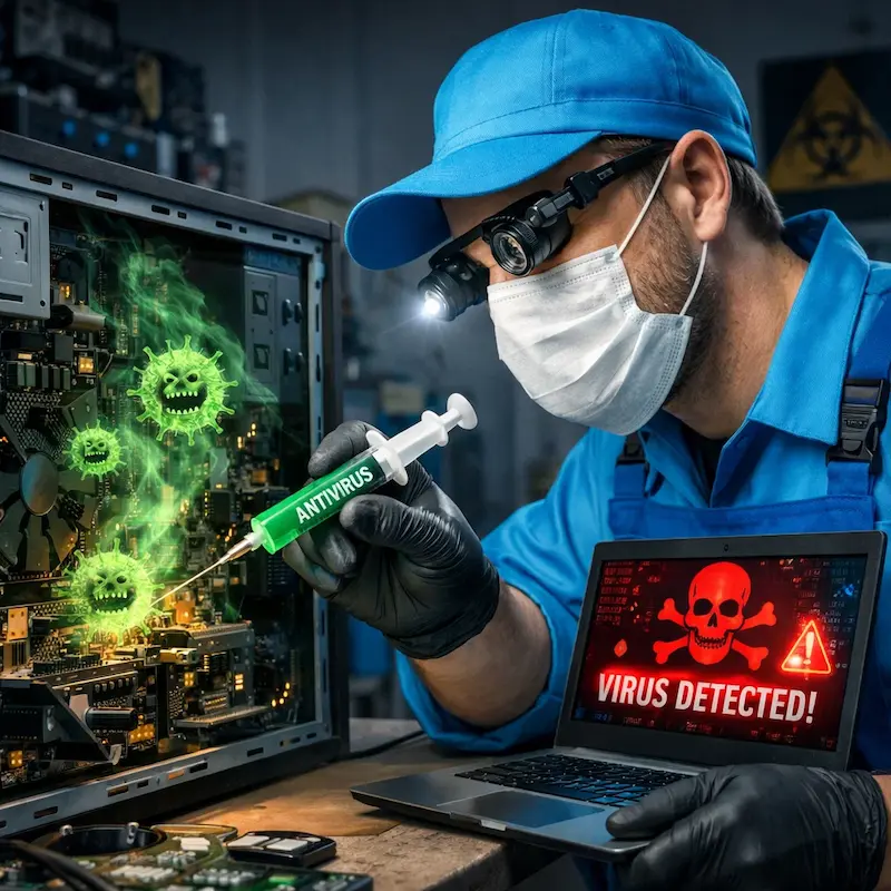 Лечение компьютера от вирусов в Москве на дому