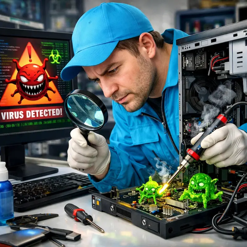 Вылечить компьютерный вирус в Москве